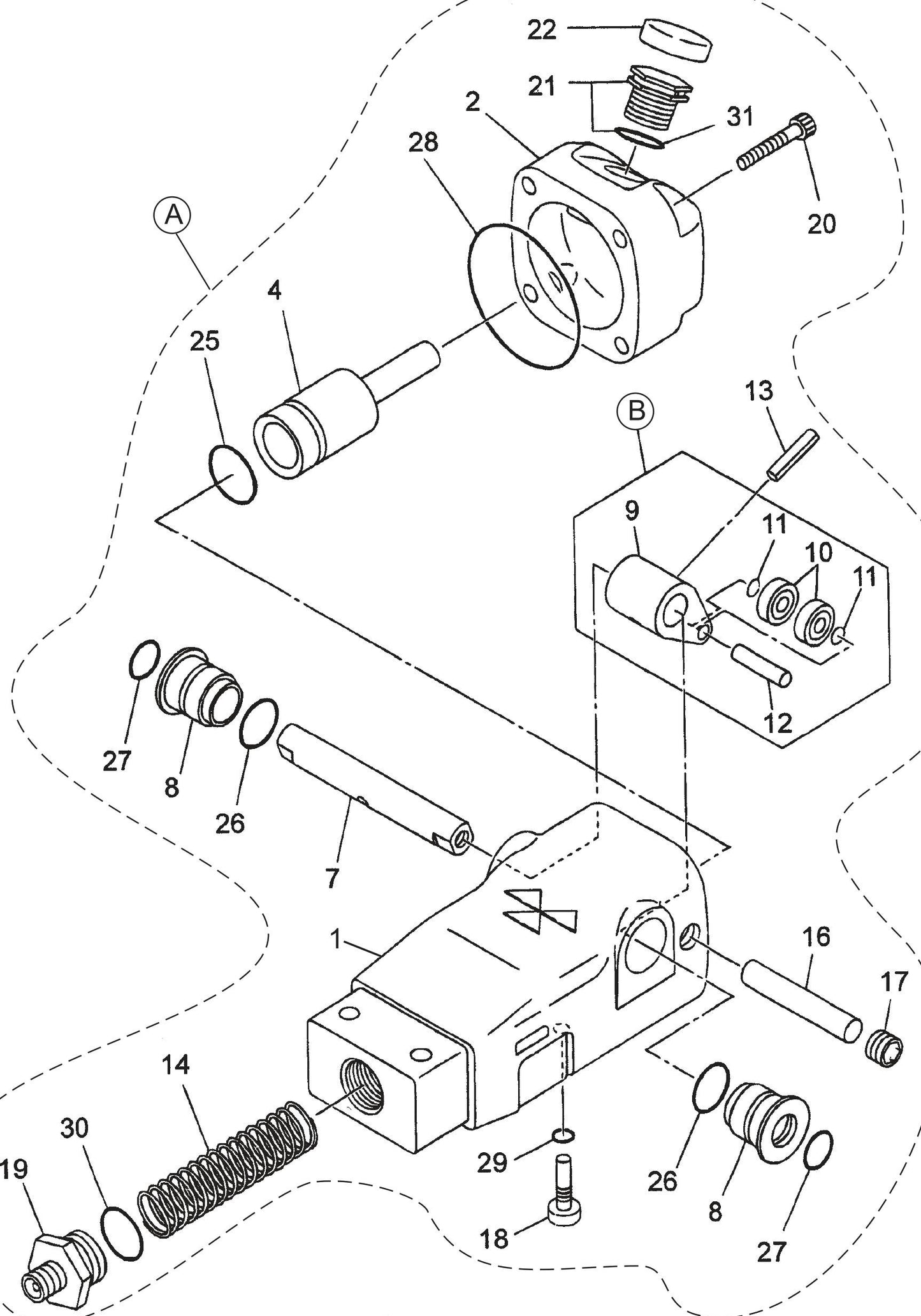 MVH150D2 Handle Pump  Assembly Parts