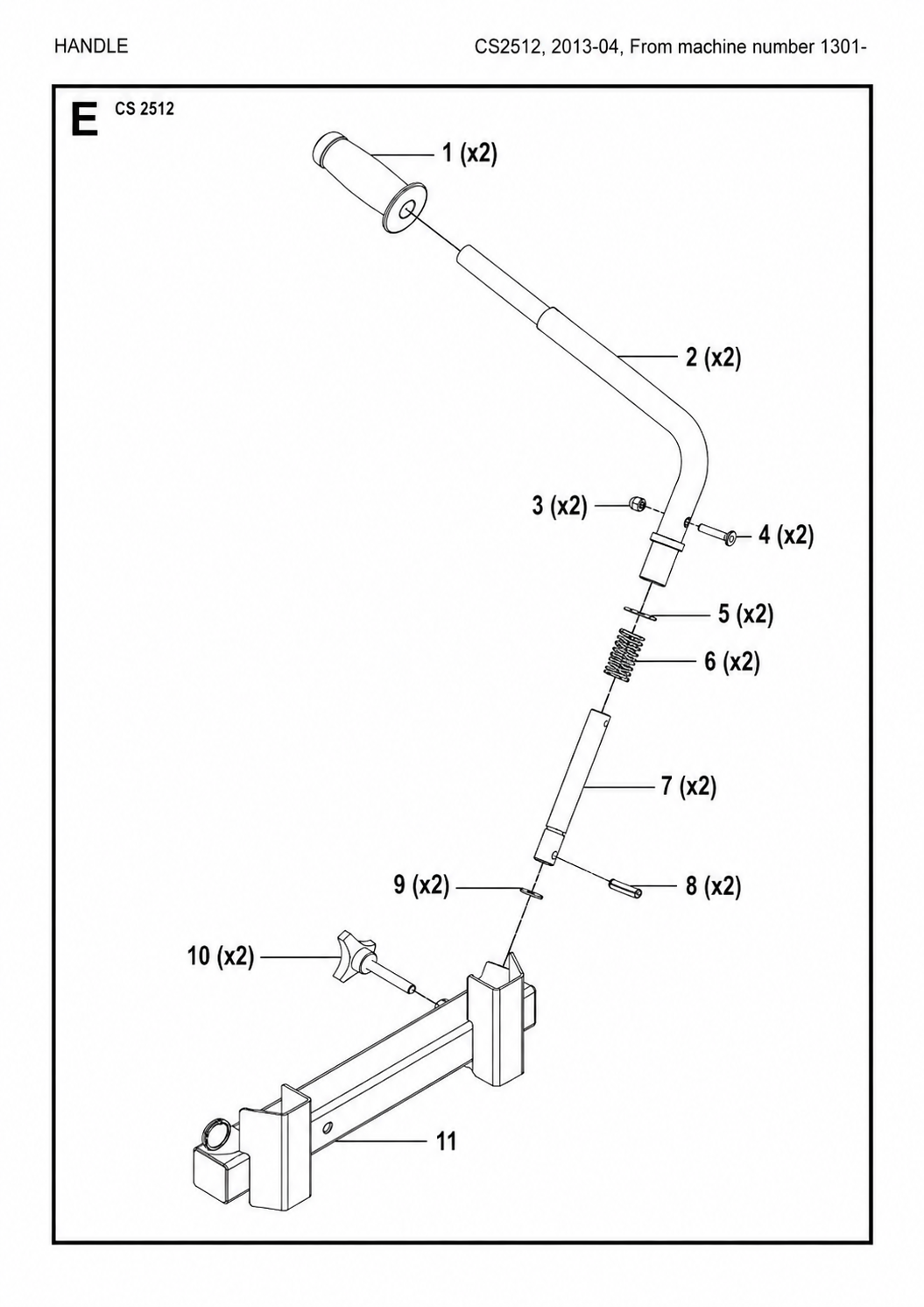 Handle Assembly Parts For Wire Saw CS 2512 By Husqvarna