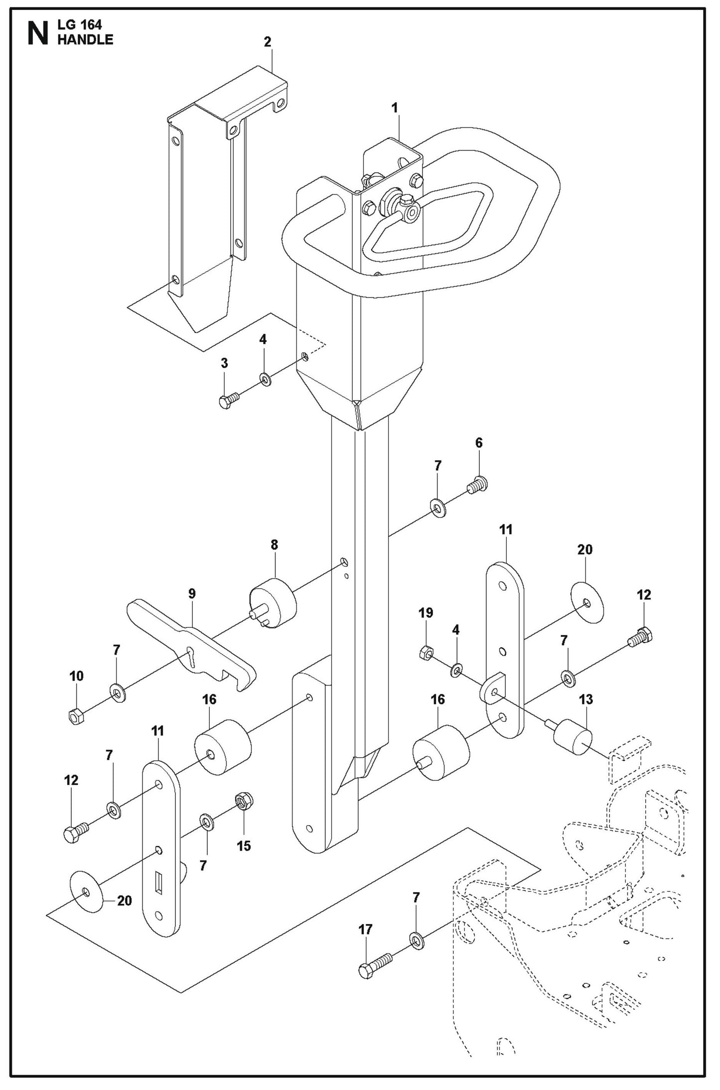 Handle Parts For LG 164 Petrol By Husqvarna