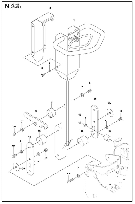 Handle Parts For LG 164 Petrol By Husqvarna