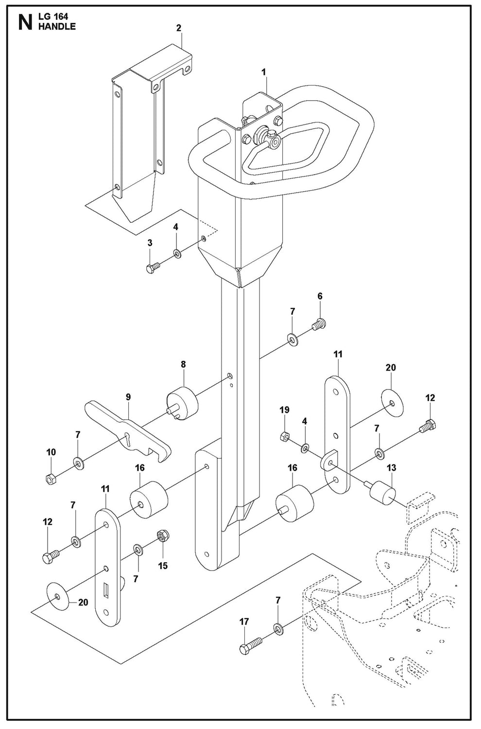Handle Parts For LG 164 Petrol By Husqvarna