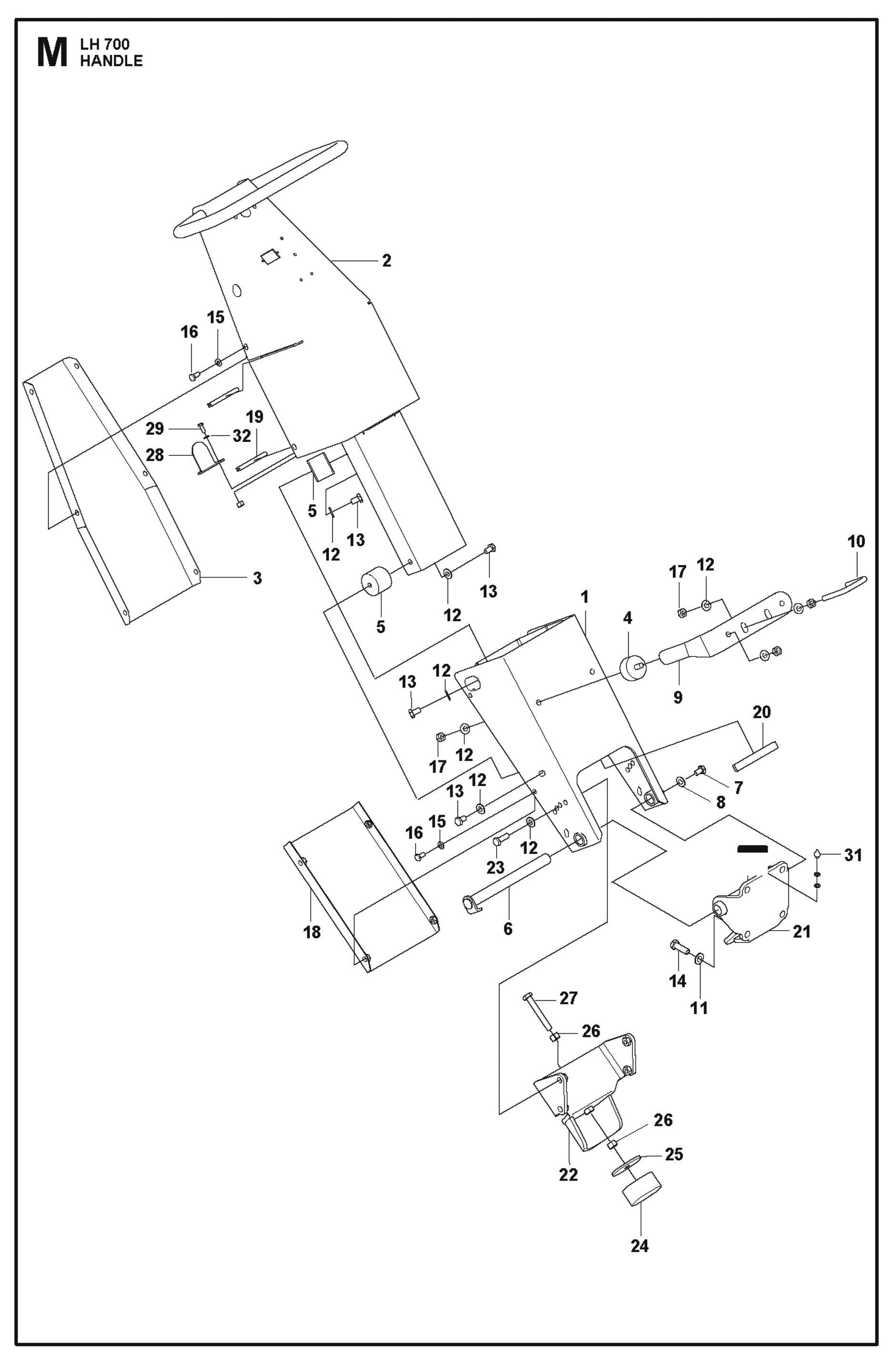 Handle Parts For LH 700 By Husqvarna