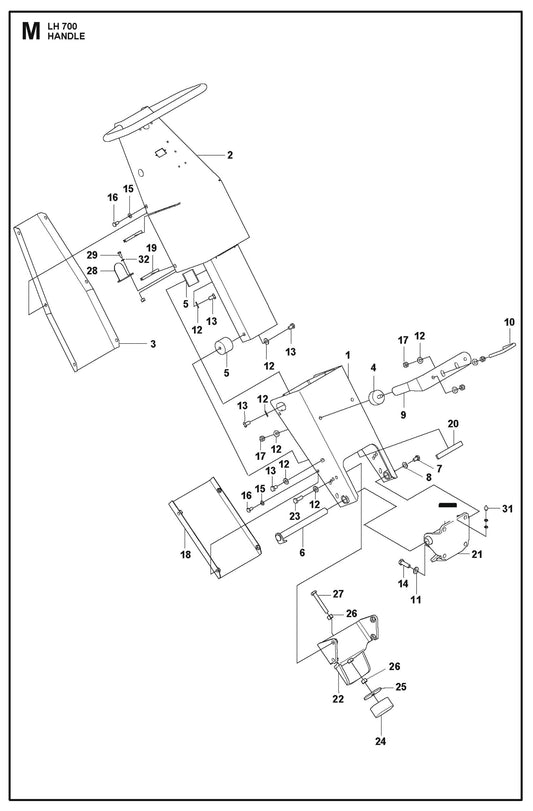Handle Parts For LH 700 By Husqvarna