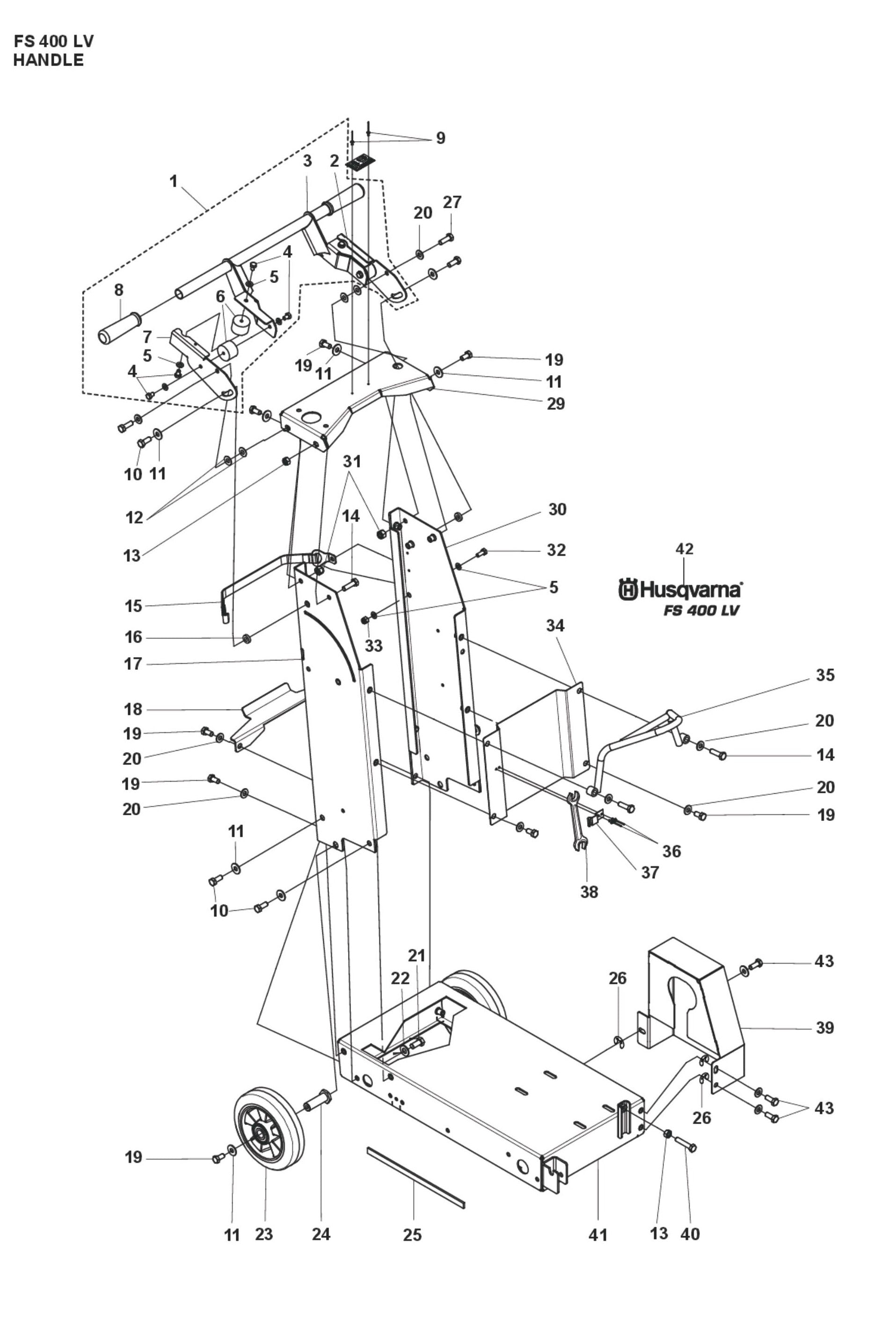 Handle Parts For FS400 LV S By Husqvarna