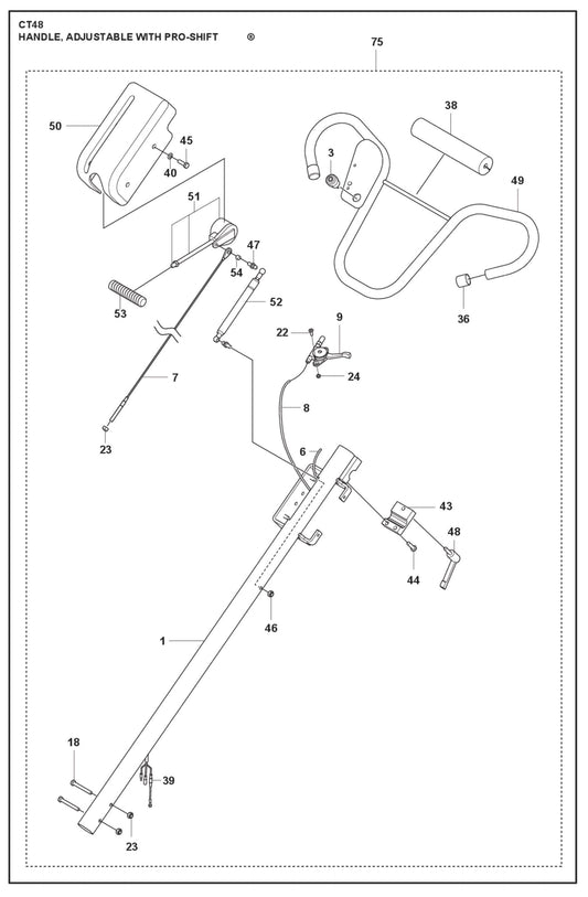 Handle, Adjustable With Pro-Shift Parts For CT 48 By Husqvarna