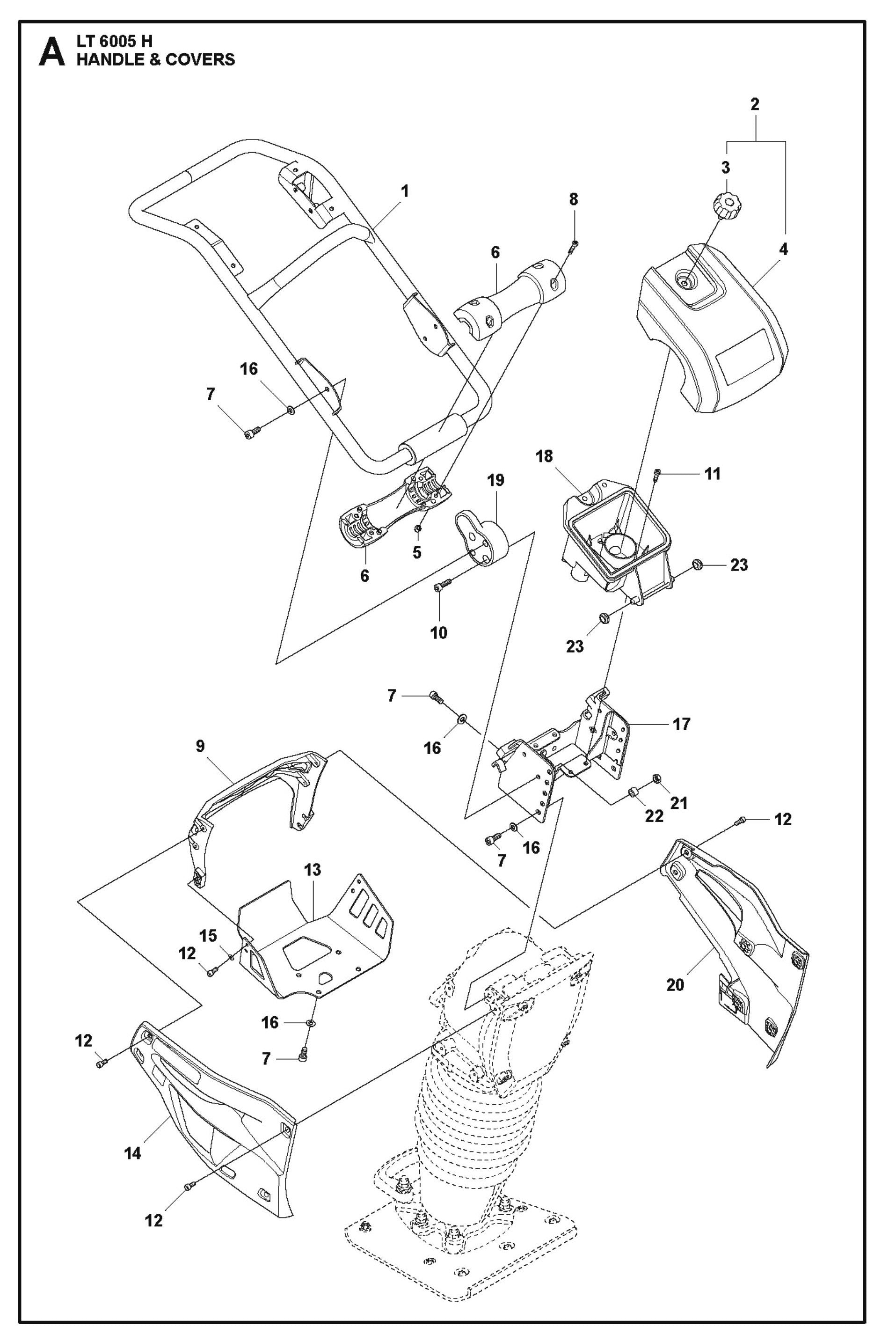 Handle And Covers Parts For LT 6005 H-967854503  Compaction Rammers By Husqvarna