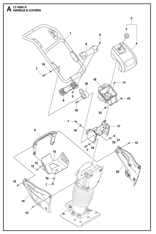 Handle And Covers Parts For LT 6005 H-967854503  Compaction Rammers By Husqvarna