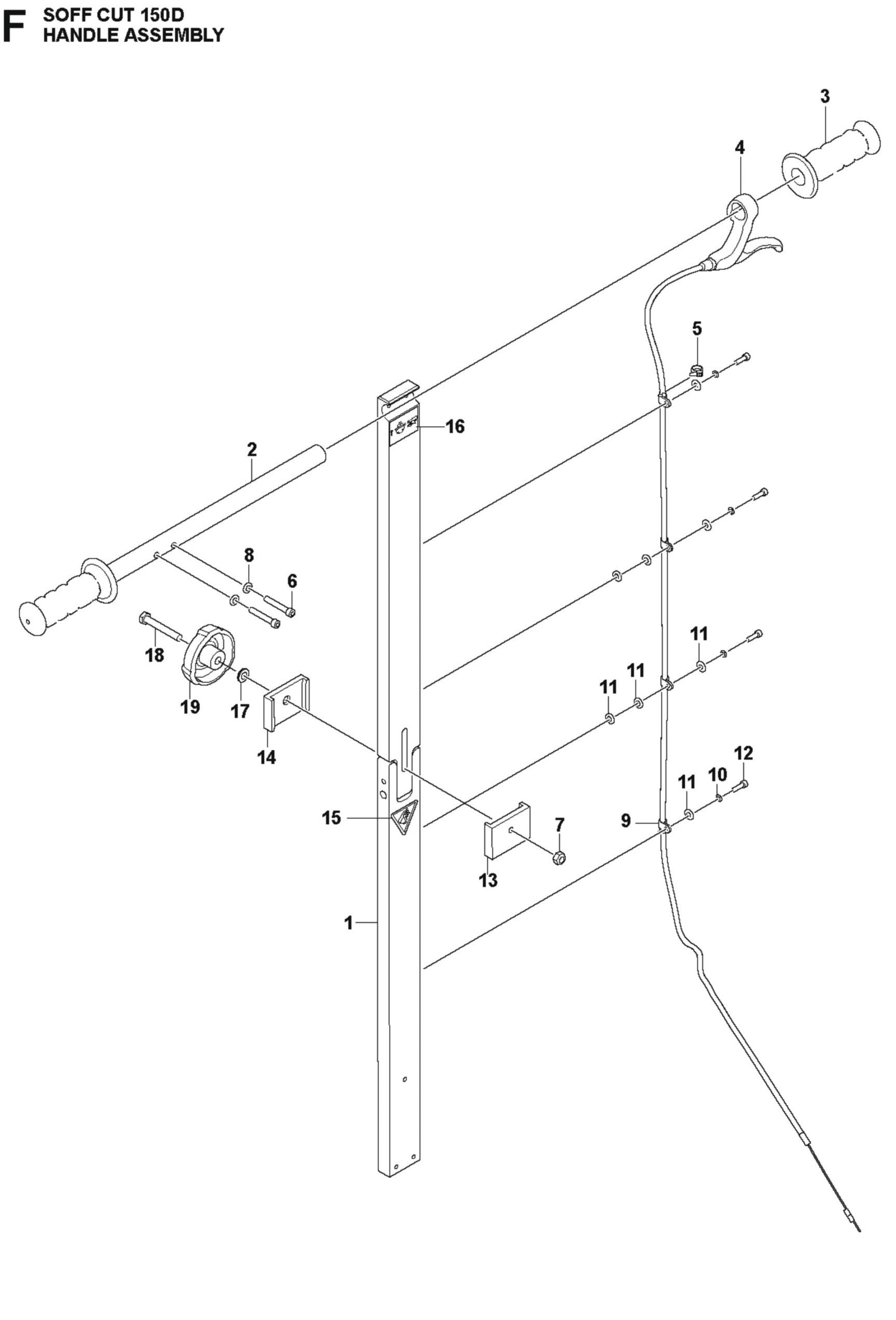 Handle Assembly Parts For Soff Cut 150 D By Husqvarna