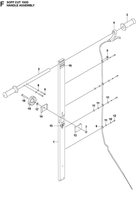 Handle Assembly Parts For Soff Cut 150 D By Husqvarna