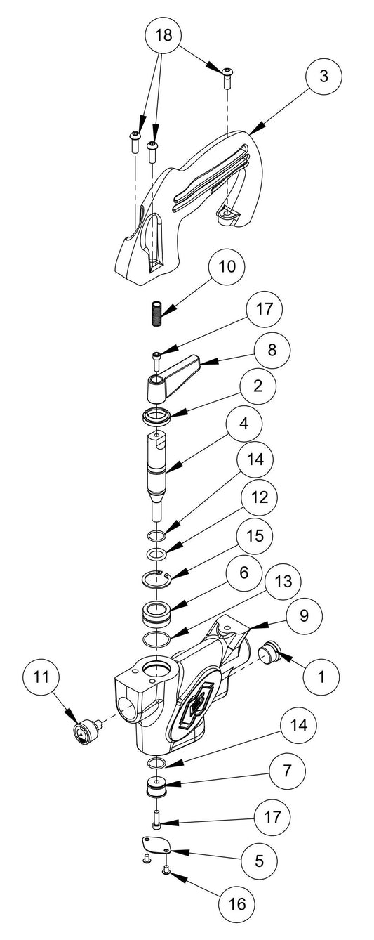 SP80-125-160 Handle Assembly Parts By MBW