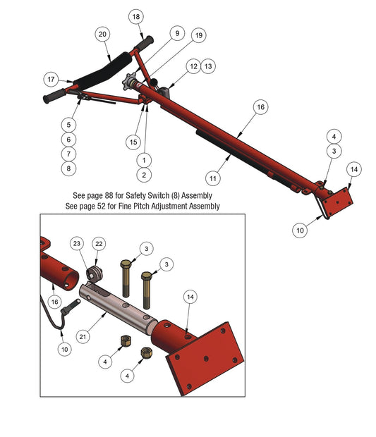 PRO430E / PRO436 / PRO436E / PRO436TC / PRO446 / PRO446TC Handle, Fine Pitch assembly Parts By Allen Engineering