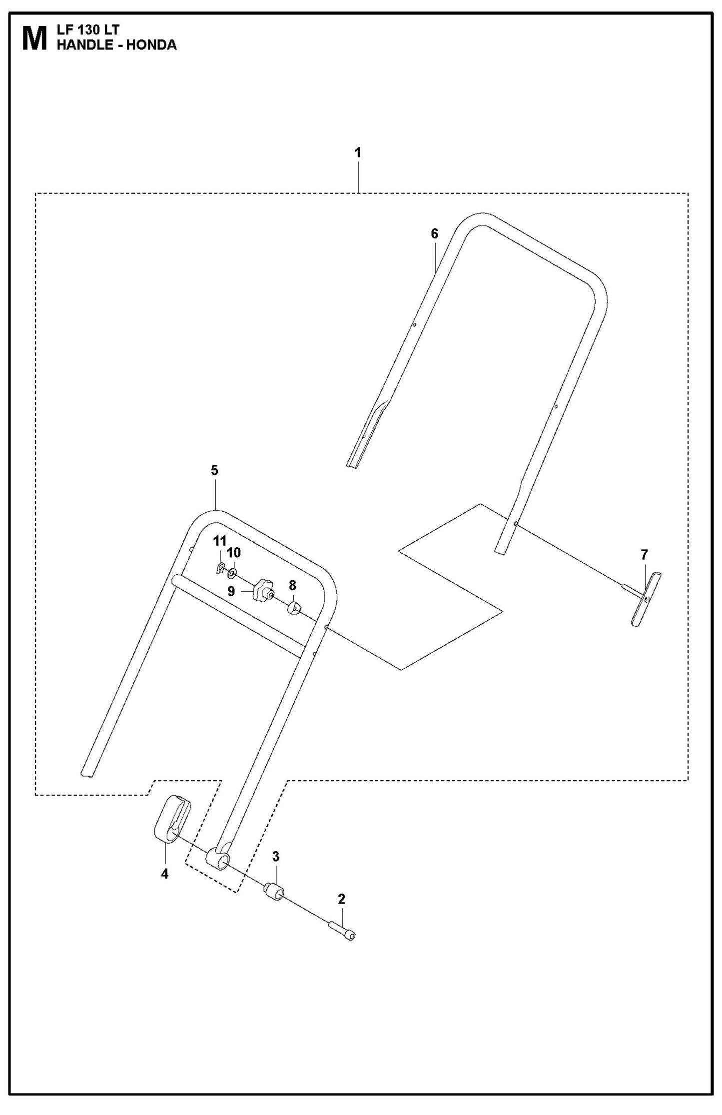 Handle-Honda Parts For LF 130 LT Diesel By Husqvarna
