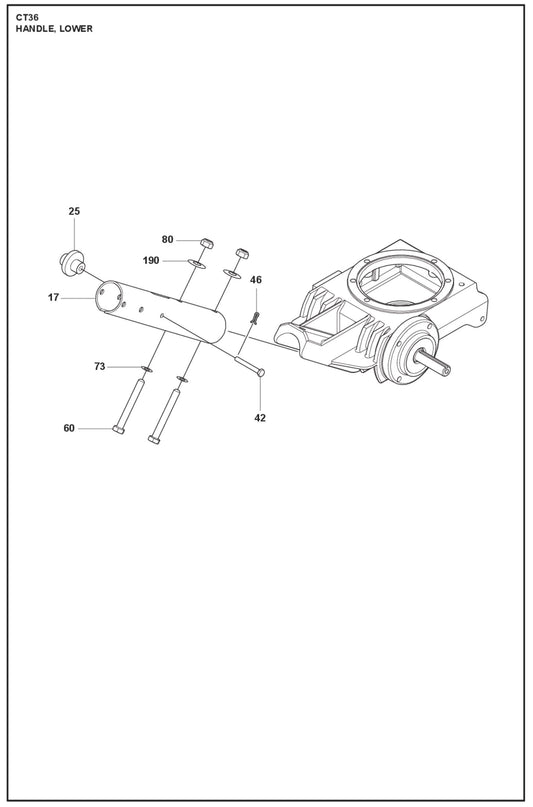 Handle, Lower Parts For CT 48 By Husqvarna