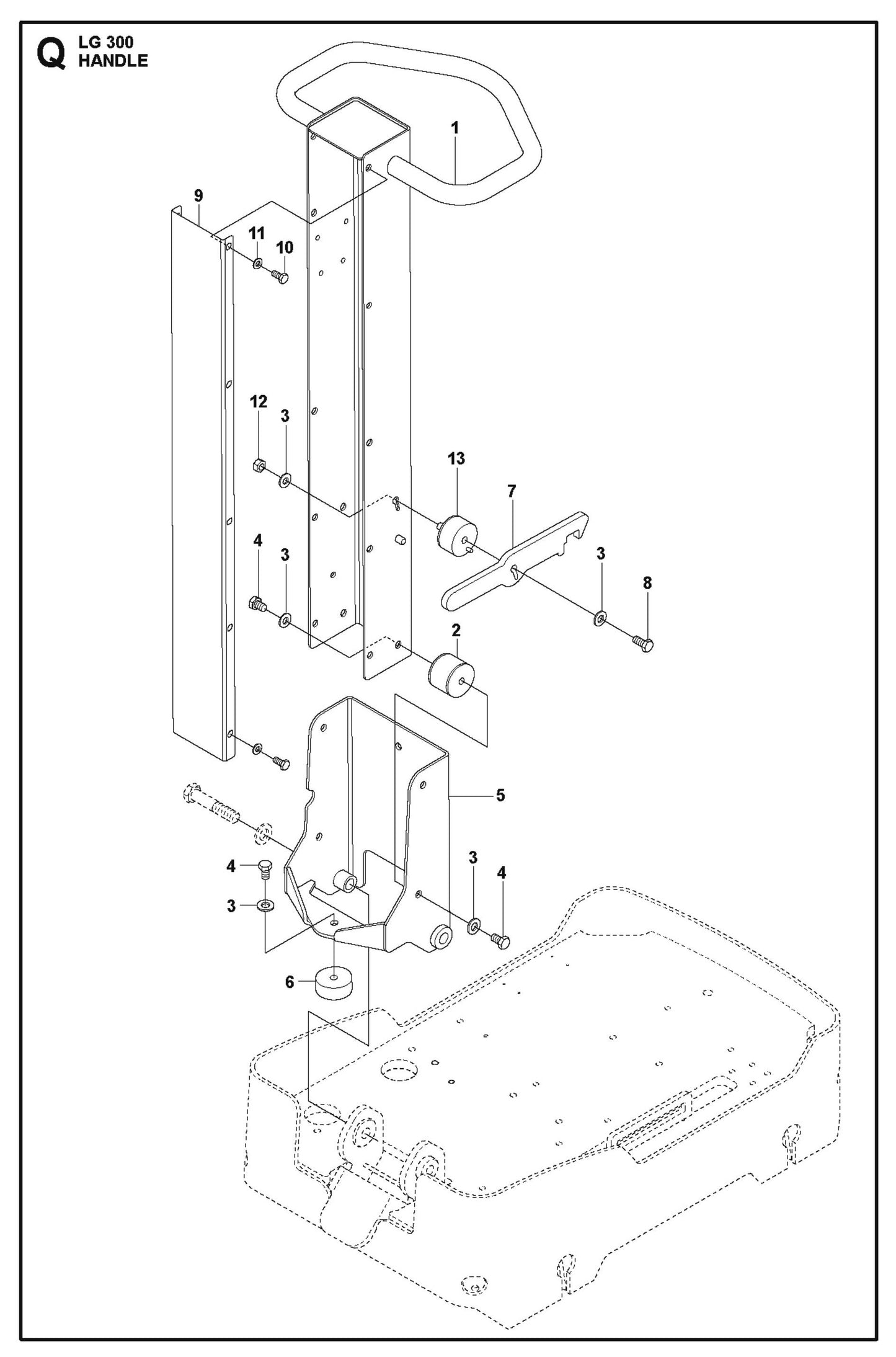 Handle Parts For LG 300 Petrol By Husqvarna