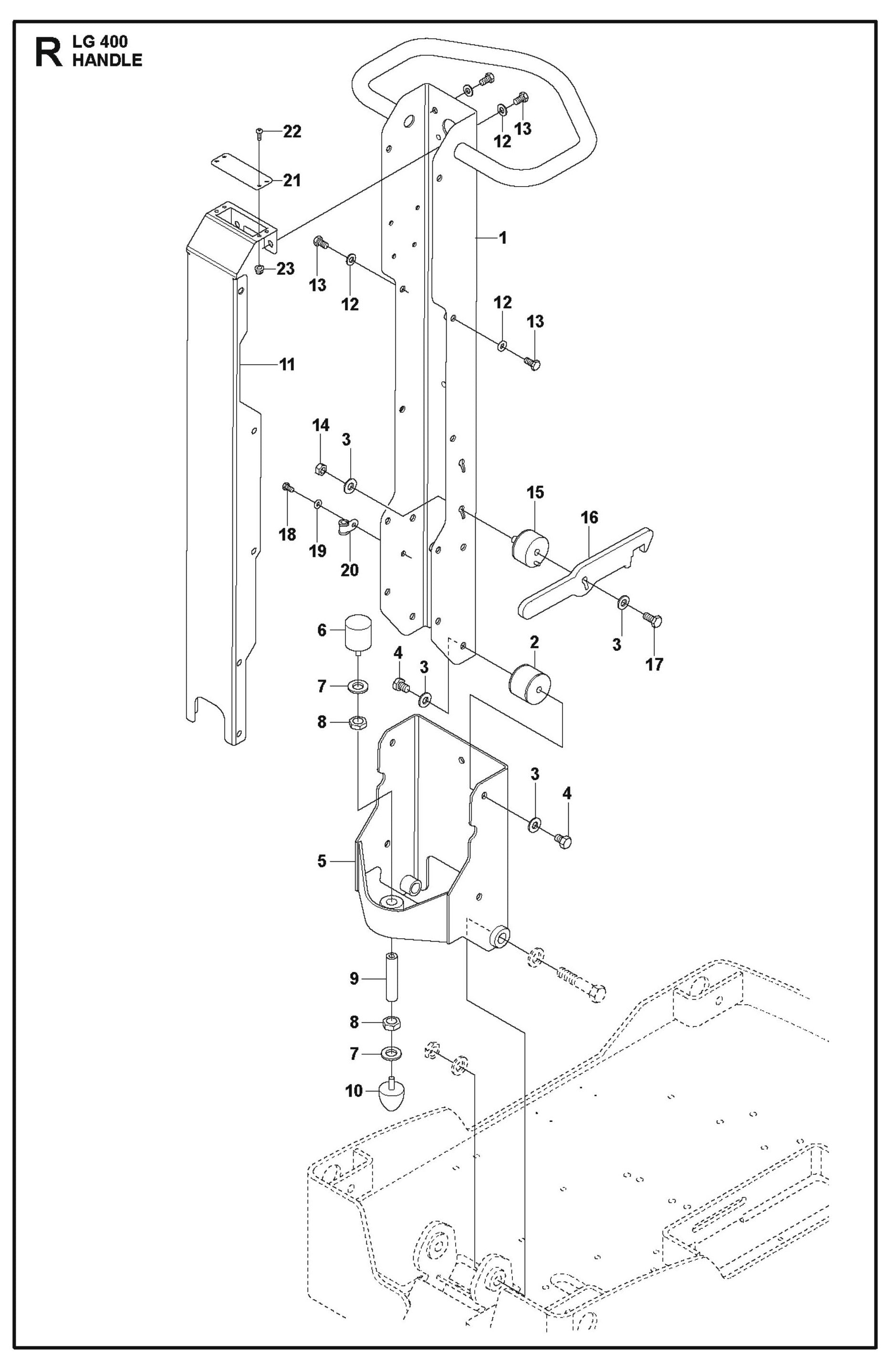 Handle Parts For LG 400 Petrol By Husqvarna