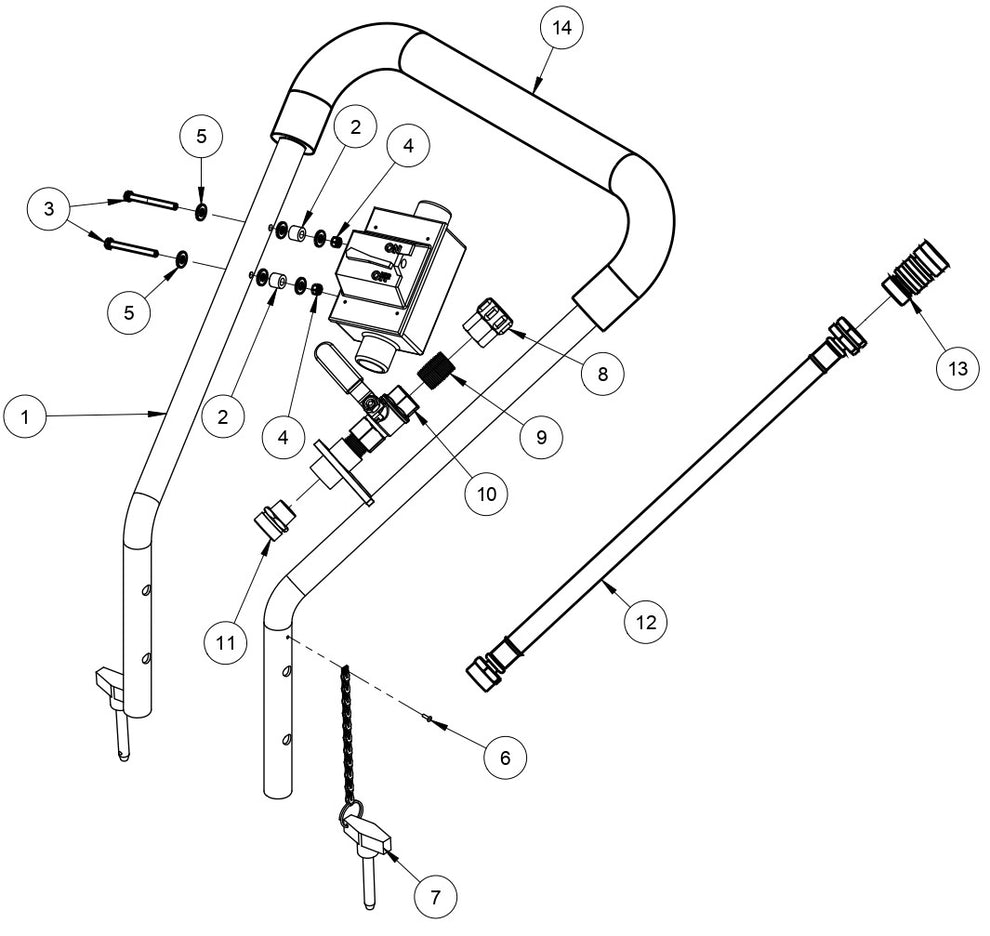 Handle Assembly Parts For CC80 Floor Grinders By Diamond Products