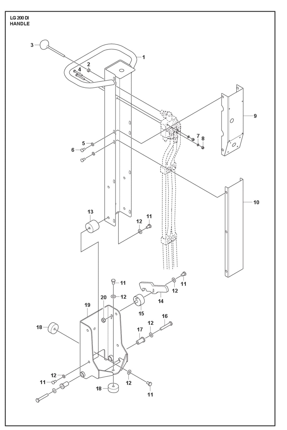 Handle Parts For LG 200 Diesel By Husqvarna