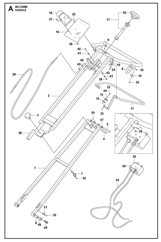 Handle Parts For BG Combi By Husqvarna