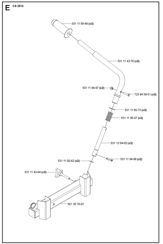 Handle Parts For Wire Saw CS 2512 By Husqvarna