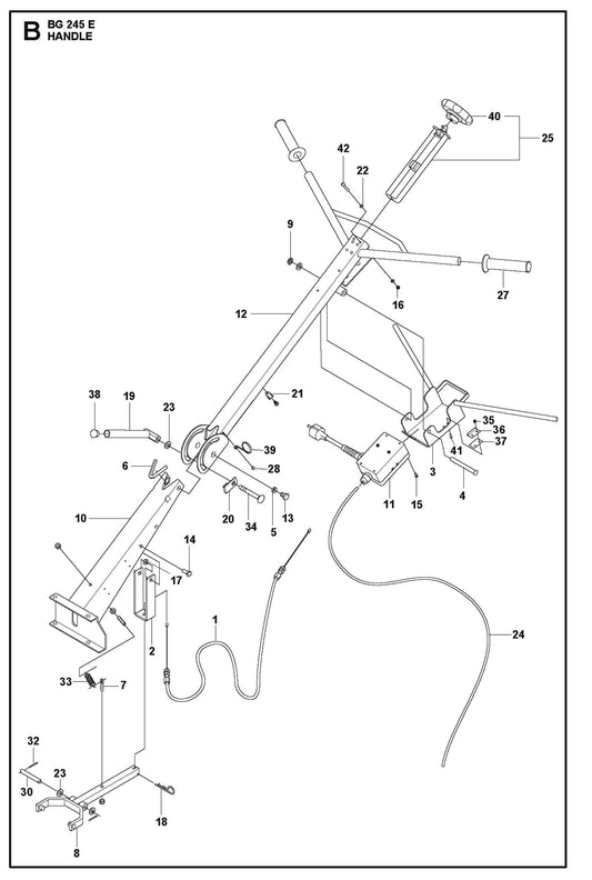 Handle Parts For BG 245 E By Husqvarna