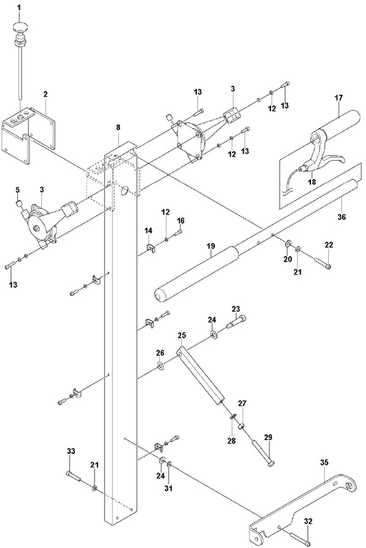 Handle Assembly Parts for Soff Cut 2000 Saw by Husqvarna