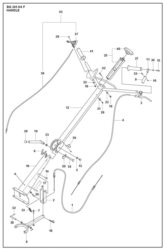 Handle Parts For BG 245 By Husqvarna