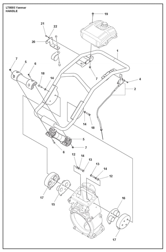 Handle Parts For LT8005 II Yanmar By Husqvarna