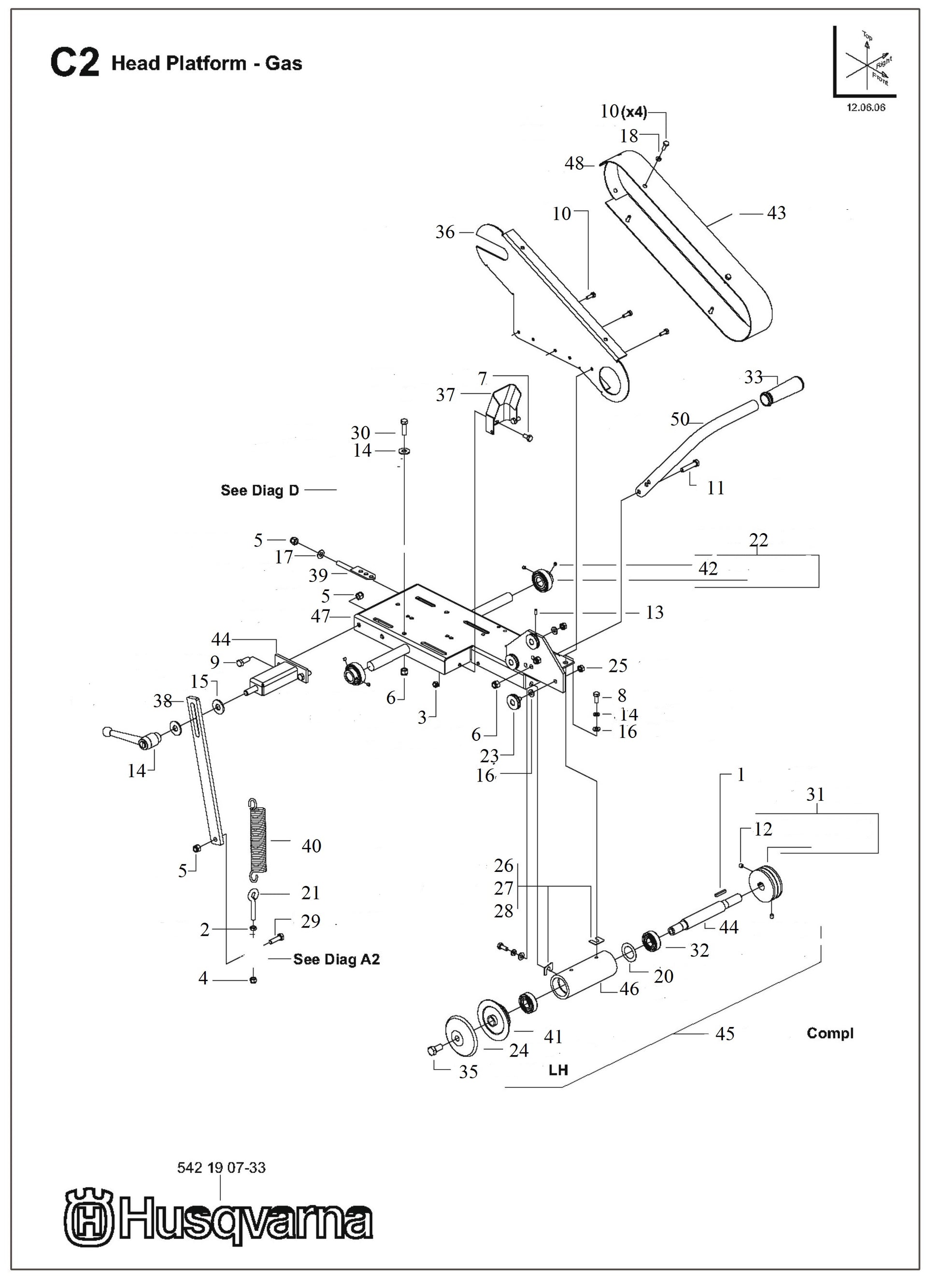 Head Platform - Gas Parts For TS 355 G By Husqvarna