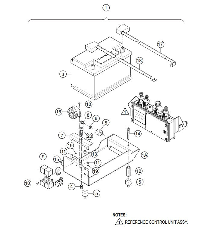 Holding Device With Battery Assembly Parts-RX 1575, RX 157533 YANMAR 3TNV80F DIESEL ENGINE