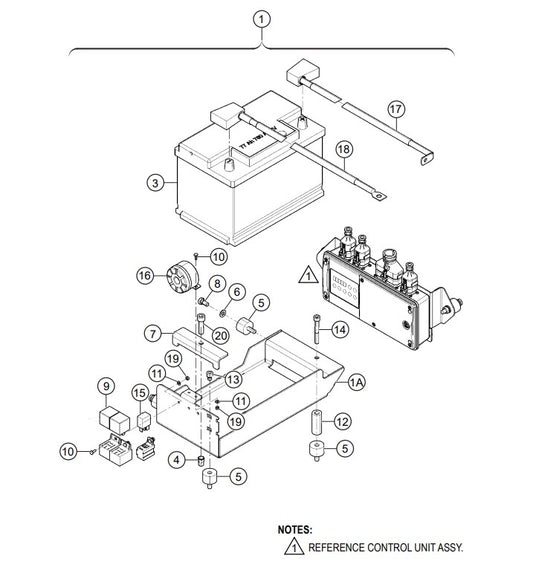 Holding Device With Battery Assembly Parts-RX 1575, RX 157533 YANMAR 3TNV80F DIESEL ENGINE