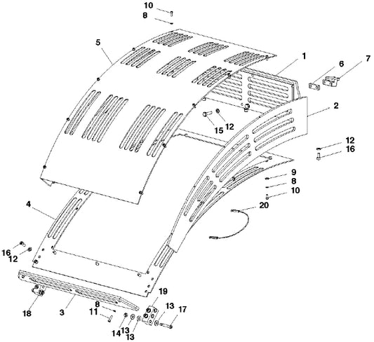 Hood Assembly Parts for Soff Cut 2500 Saw by Husqvarna