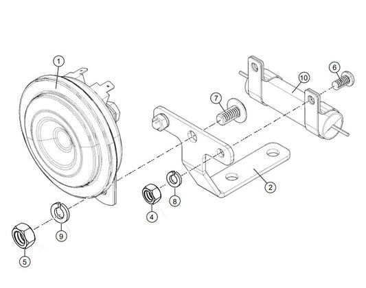 Signal Horn Assembly Parts-RX 1575, RX 157533 YANMAR 3TNV80F DIESEL ENGINE