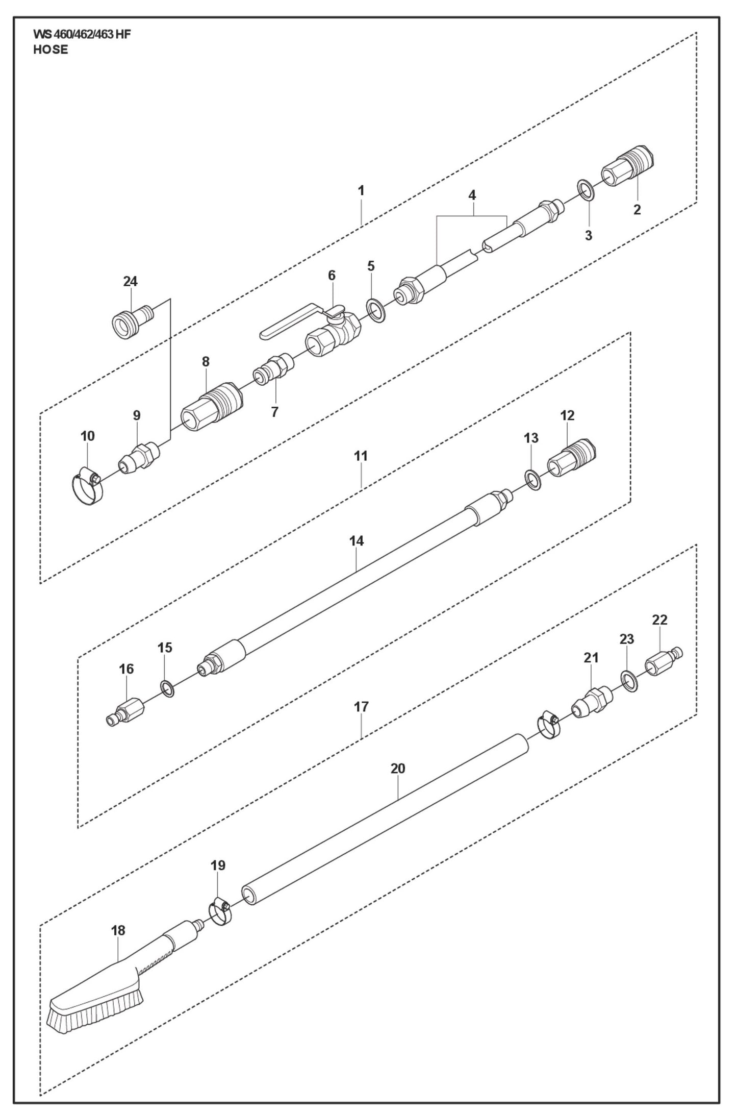 Hose Parts For WS 460 By Husqvarna