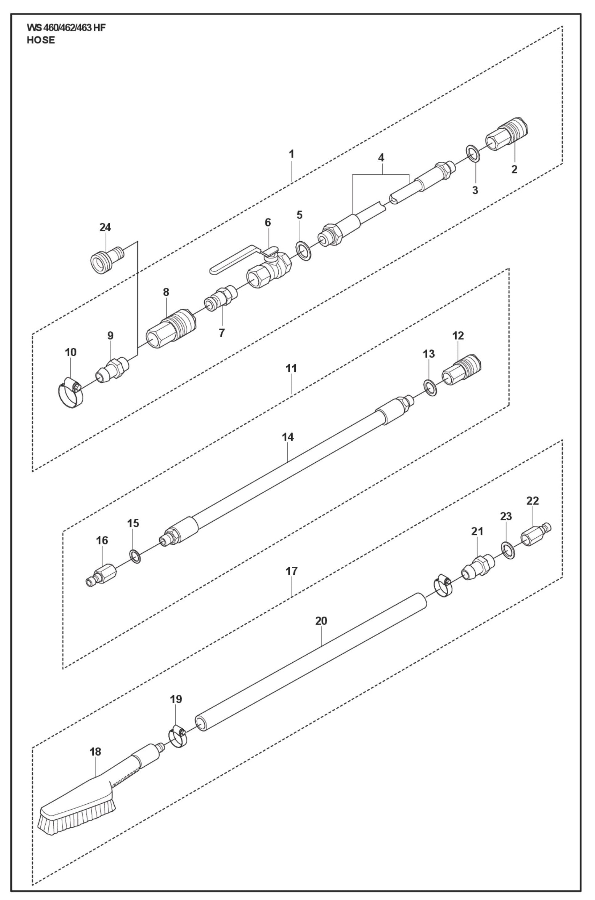 Hose Parts For WS 460 By Husqvarna