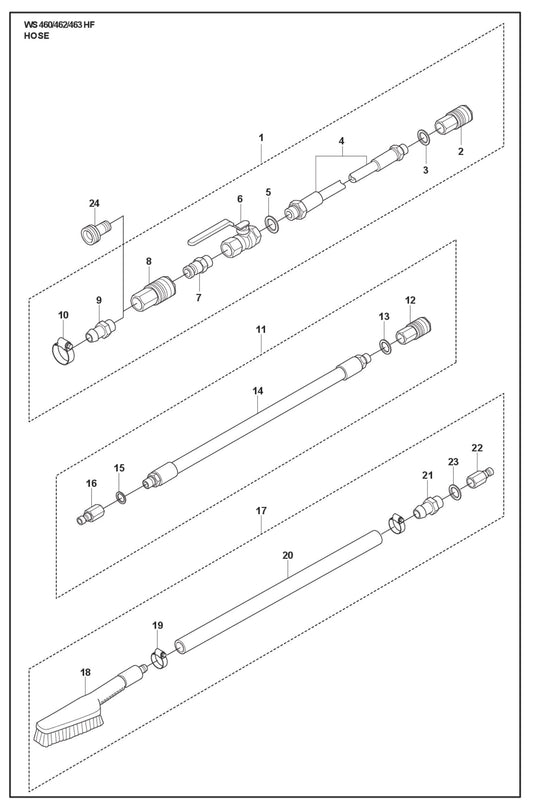 Hose Parts For WS 460 By Husqvarna
