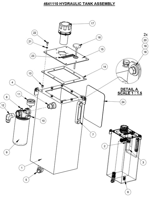 CB18 XL Hydraulic Tank Assembly