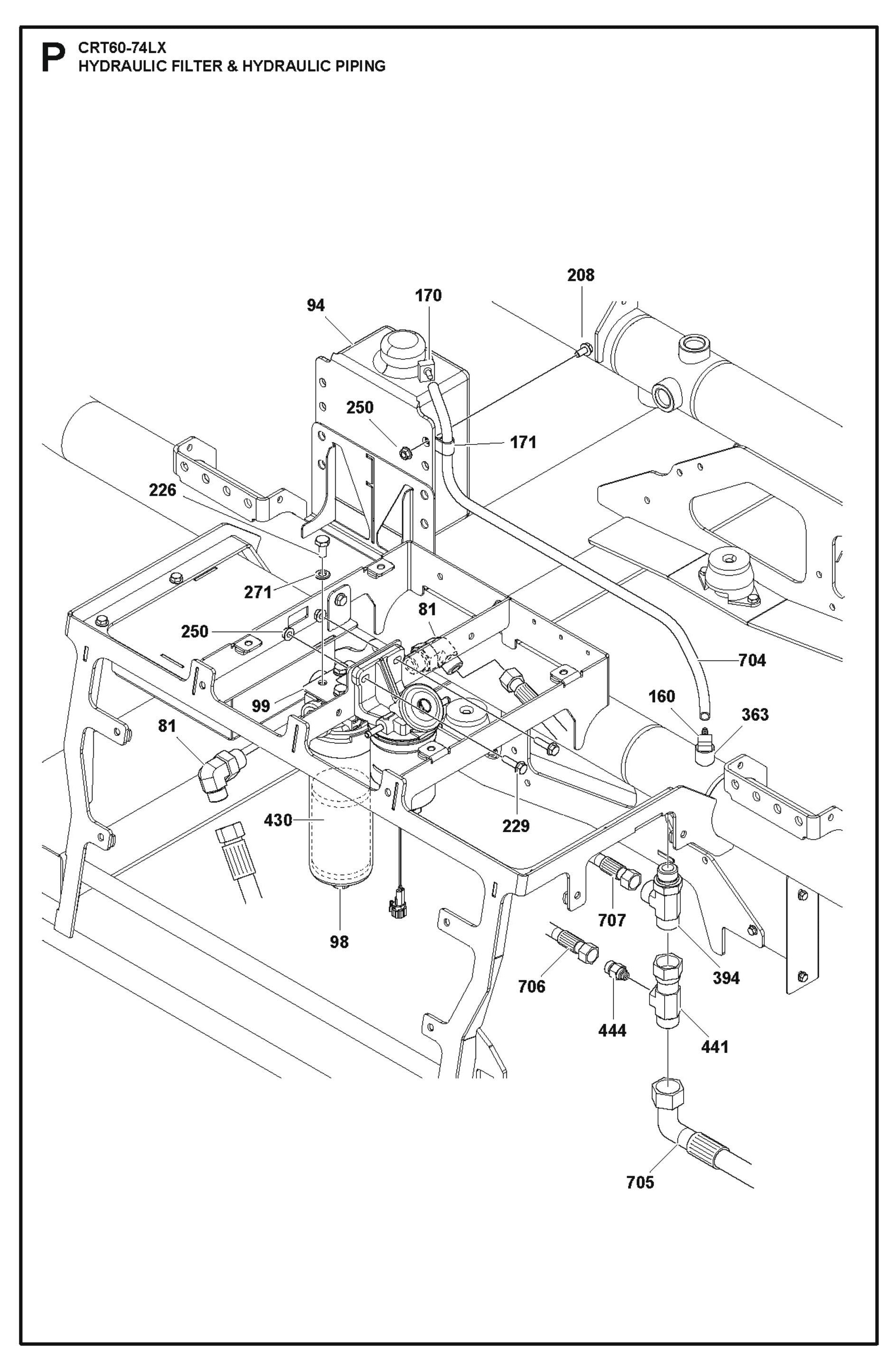 Hydraulic Filter And Hydraulic Piping Parts For Ride On Trowel CRT 60 By Husqvarna