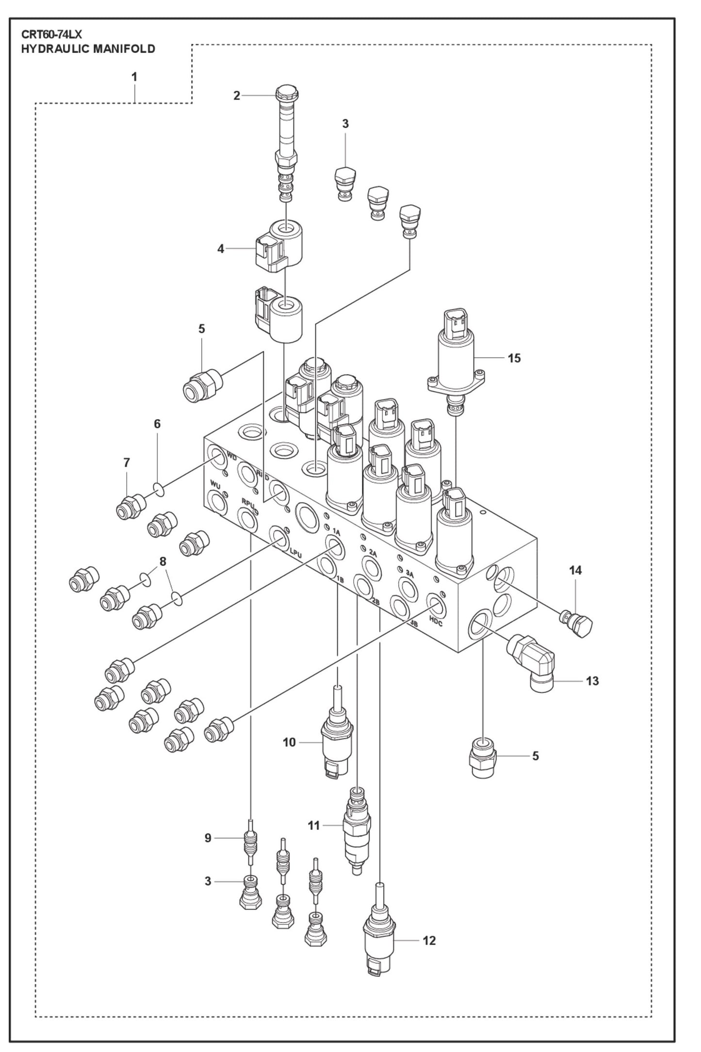 Hydraulic Manifold Parts For Ride On Trowel CRT 60 By Husqvarna