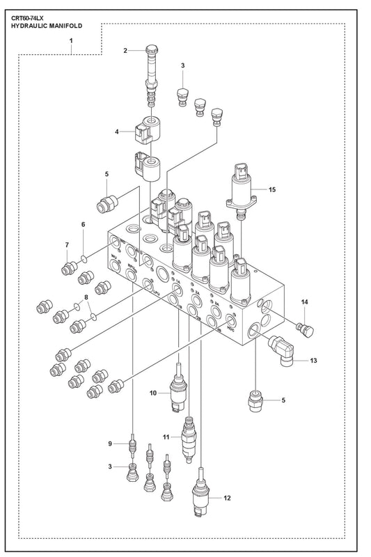 Hydraulic Manifold Parts For Ride On Trowel CRT 60 By Husqvarna