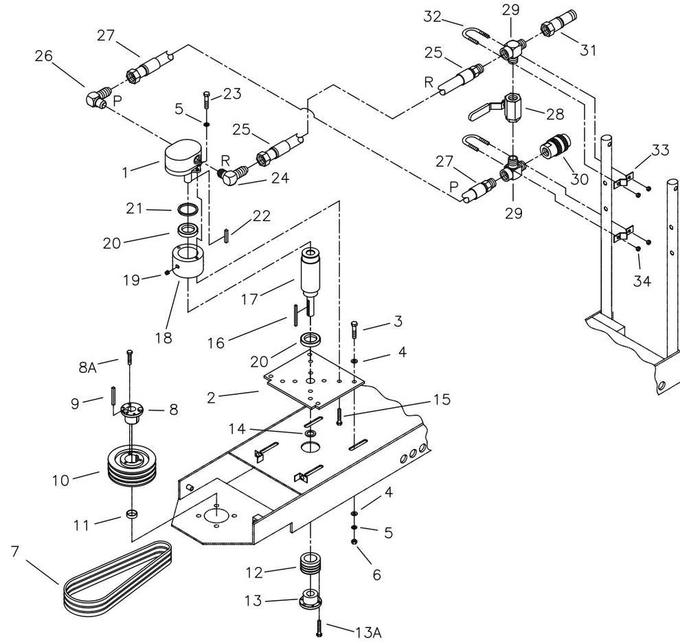 Hydraulic Motor Group Assembly Parts For CC100 Single Headed Floor Grinder By Diamond Products