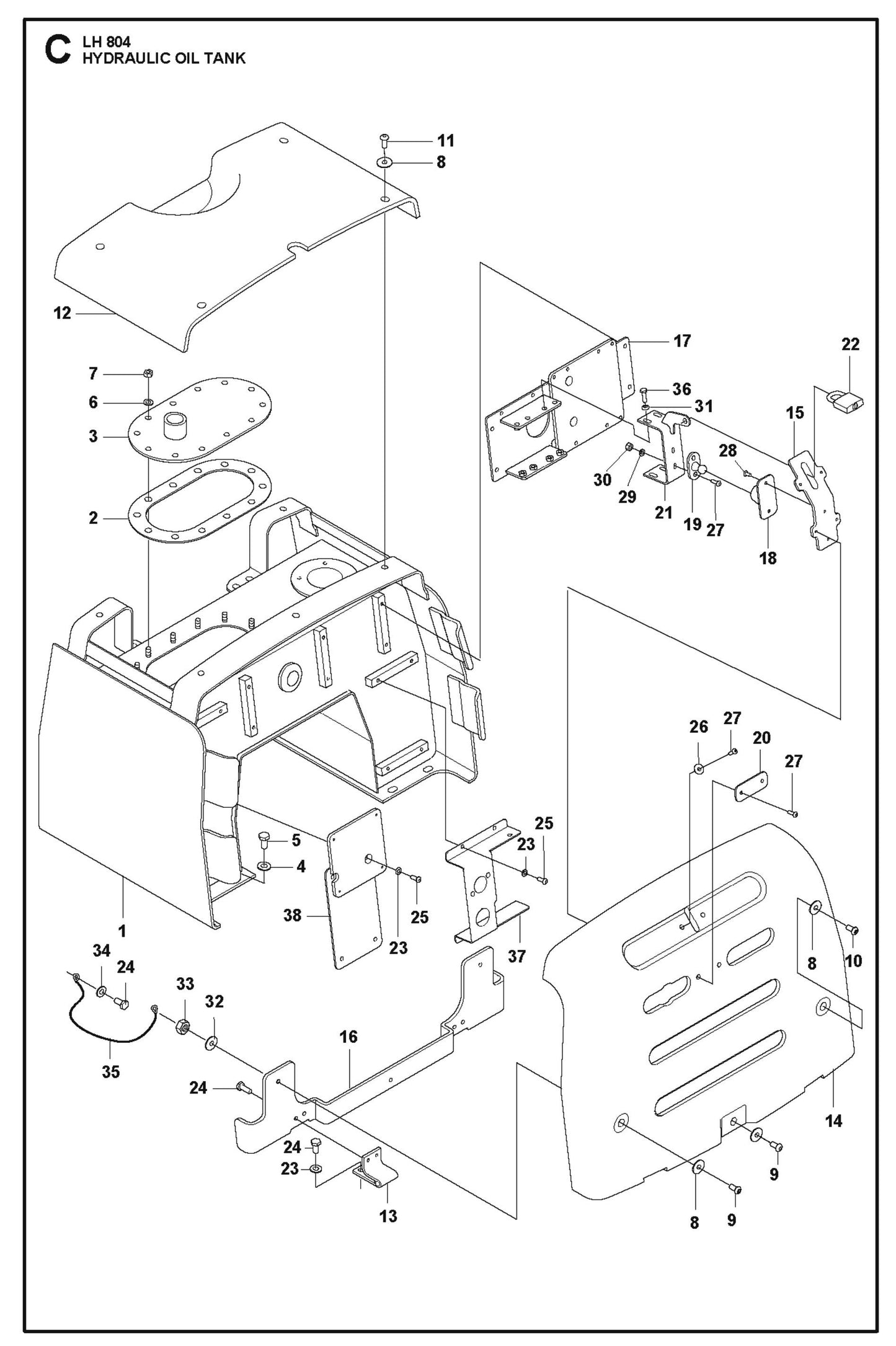 Hydraulic Oil Tank Parts For LH 804 By Husqvarna