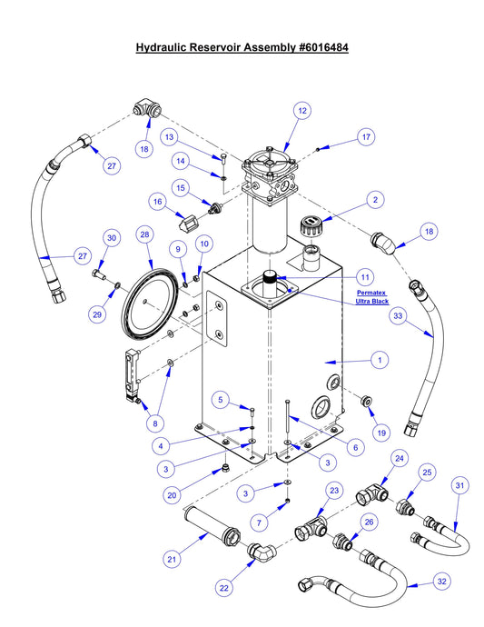 CC8574DD Hydraulic Reservoir Assembly 