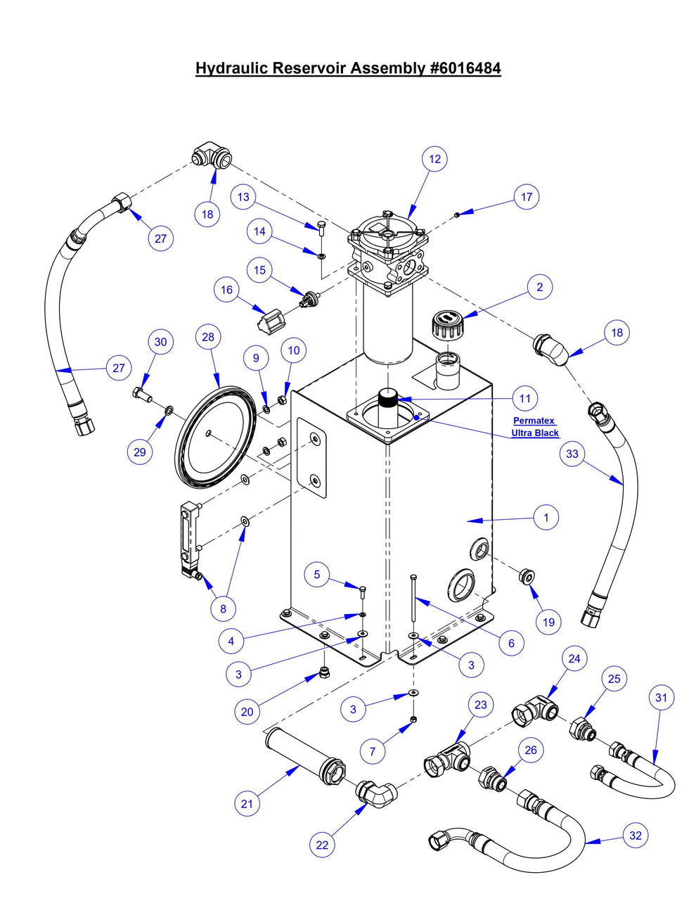 CC8574DD Hydraulic Reservoir Assembly 