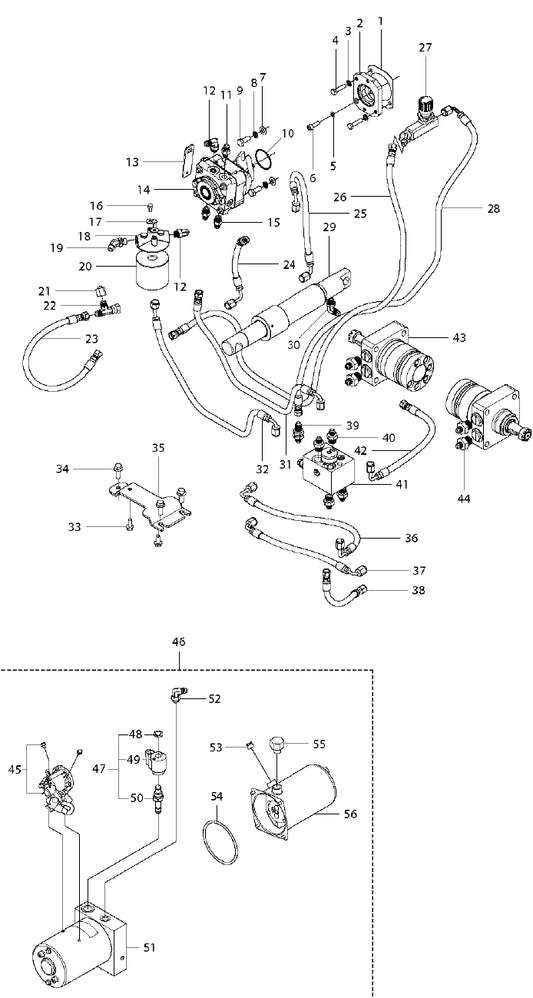 FS5000 Hydraulic System Assembly Parts by Husqvarna