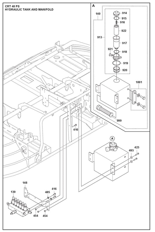 Hydraulic Tank And Manifold Parts For CRT 48 PS Petrol By Husqvarna