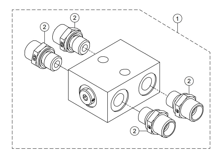 Hydraulic Block Assembly Parts-RX 1575, RX 157533 YANMAR 3TNV80F DIESEL ENGINE