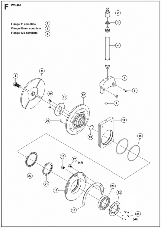 Blade Flange  Assembly Parts For WS 462, WS 482 HF By Husqvarna