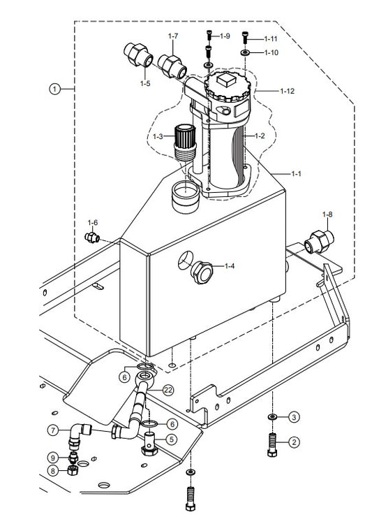Hydraulic Oil Tank Assembly Parts-RX 1575, RX 157533 YANMAR 3TNV80F DIESEL ENGINE