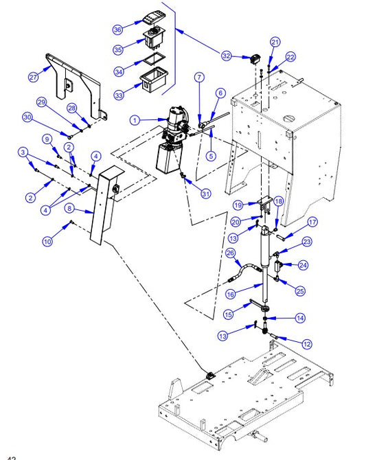 CC2500 Gasoline Hydraulic Power Raise/Lower Assembly Parts By Diamond Products