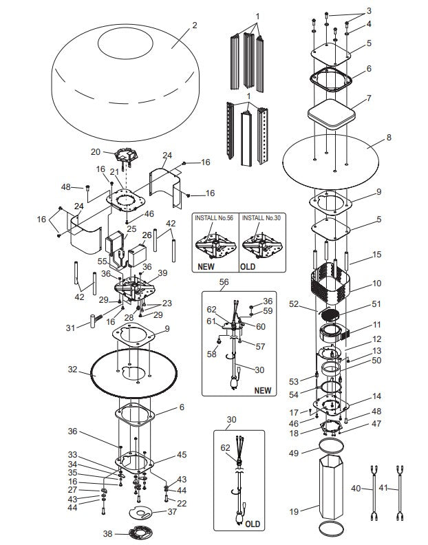 Electrical Assembly Parts-GB8LED (S/N G3800001 and above), GB8LEDB (S/N G3900001 and above)